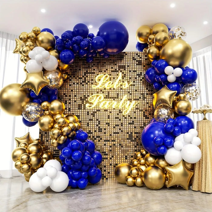186Pcs Royal Blue Gold Balloon Arch Wreath Set Outdoor Proposal Bachelorette Party Birthday Wedding Valentine'S Day Decoration