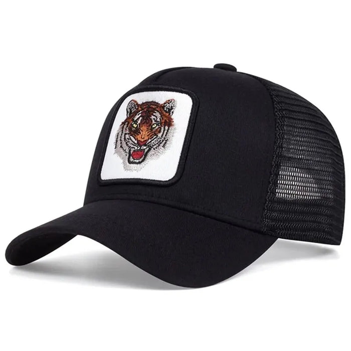 Adjustable Tiger Embroidered Baseball Cap / Hat For Outdoor Sun Protection