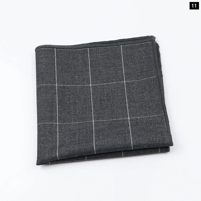 Premium Cotton Plaid Hankerchief Scarf Mens Pocket Square