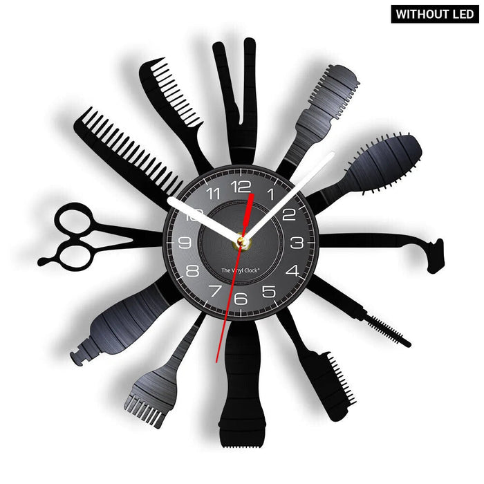 Barber Shop Vinyl Record Clock