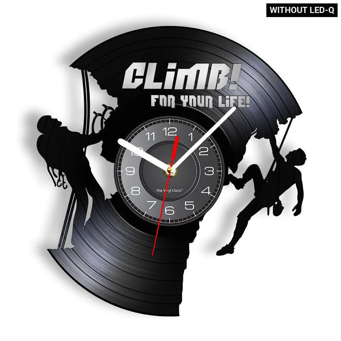 Extreme Rock Climbing Vinyl Record Clock
