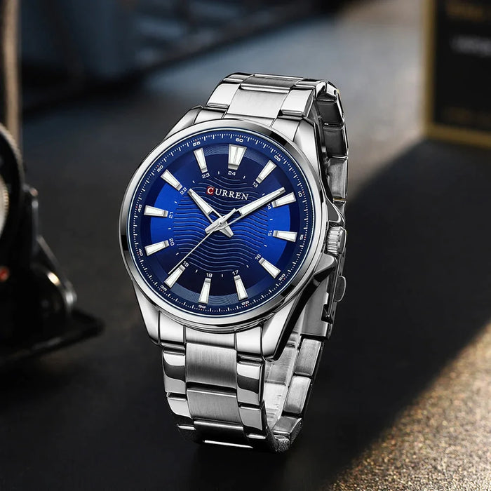 Classic Stainless Steel Quartz Wristwatches Fashion Brand Men's Watches With Luminous Hands