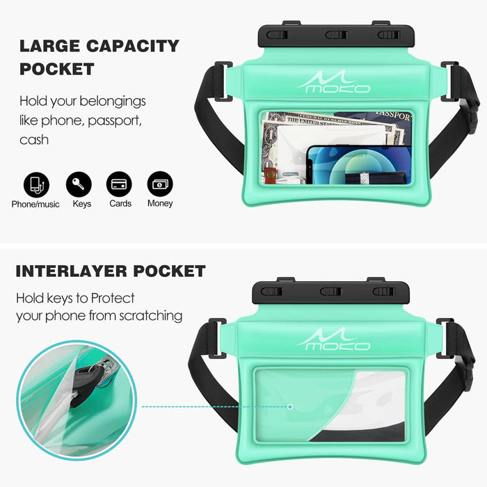 Waterproof Phone Pouch Fanny Pack Floating Dry Bag for Swimming for  iPhone 14 13 12 11 Pro Max X/Xr/Xs