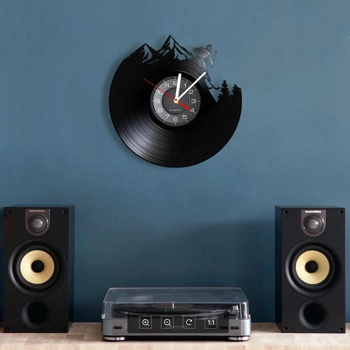 Snowboarding Vinyl Record Wall Clock