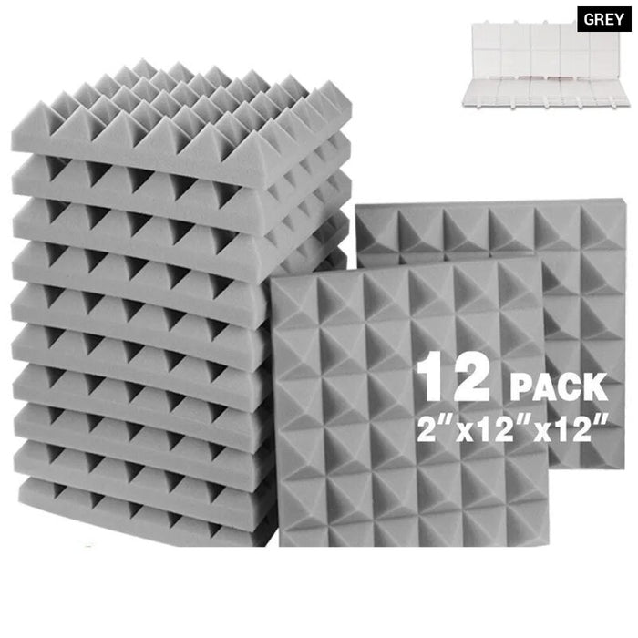 Soundproofing Acoustic Foam Sponge Pad 12 Pcs Wall Decal