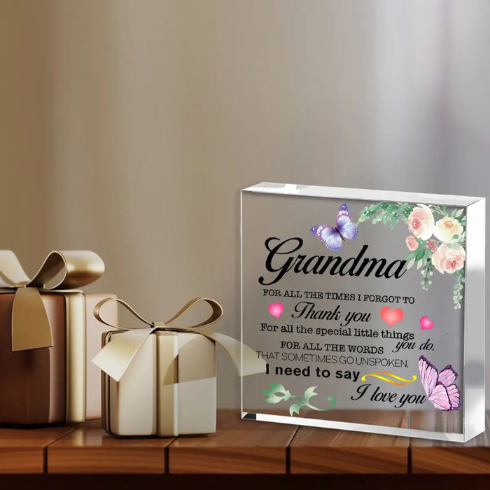 Floral Acrylic Desktop Thank You Plaque