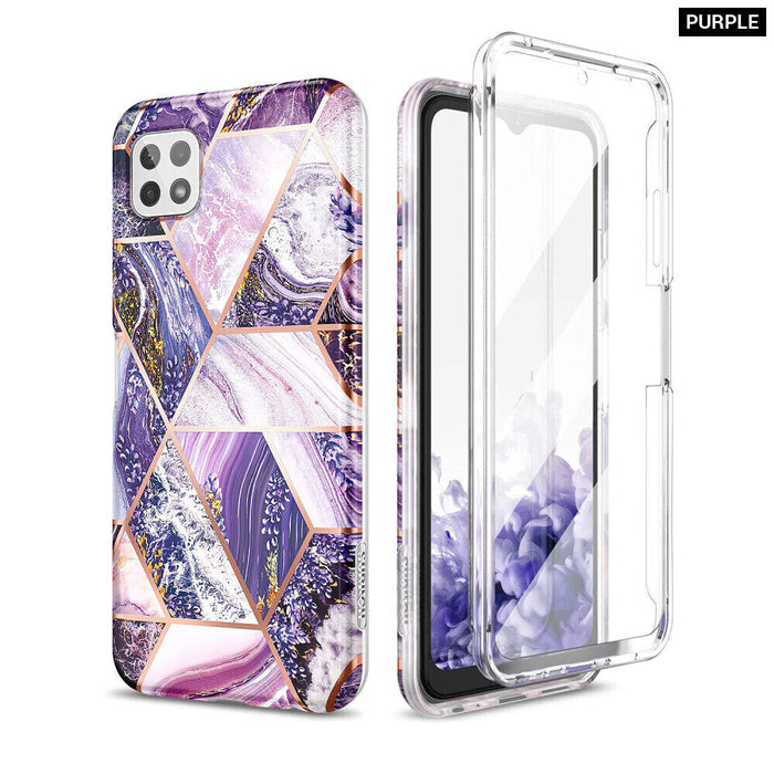 Shockproof Marble Case For Samsung Galaxy A22 With Screen Protector
