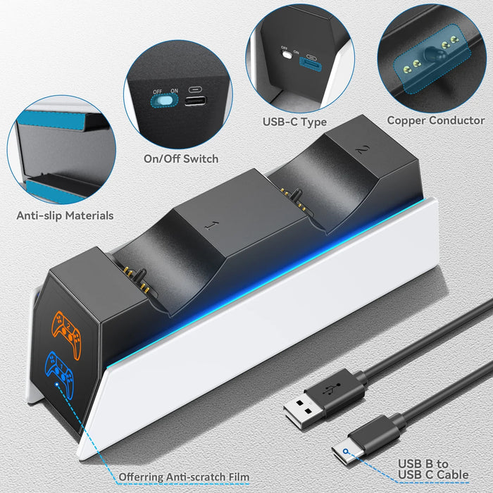 Ps5 Dual Controller Charging Station Led Indicators