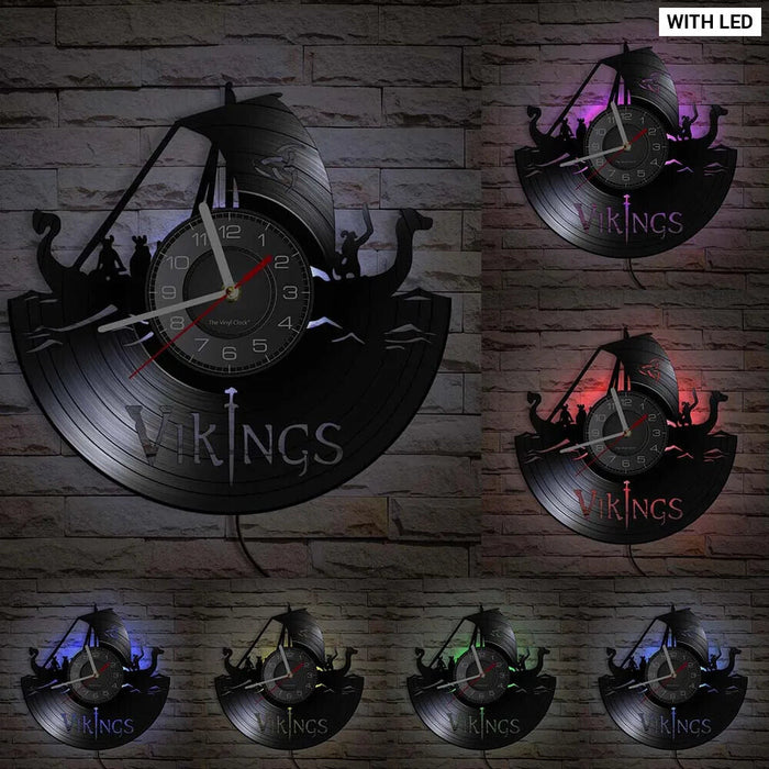 Vikings Vinyl Record Wall Clock