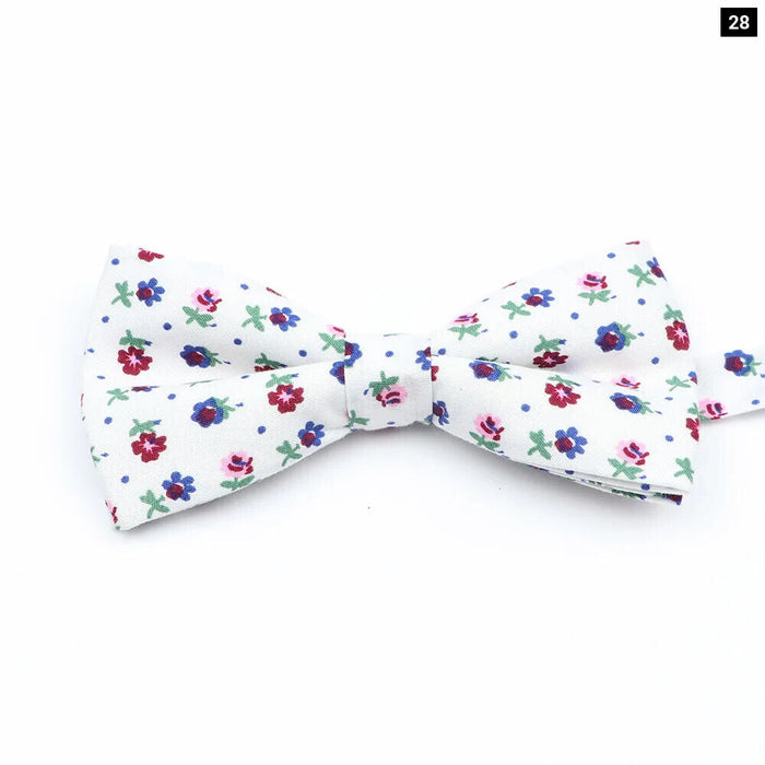 Colourful Floral Bow Ties Fashion Cotton Print For Mens Wedding And Business Suits