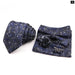 Graceful Floral Tie Set Purple Blue Pocket Square