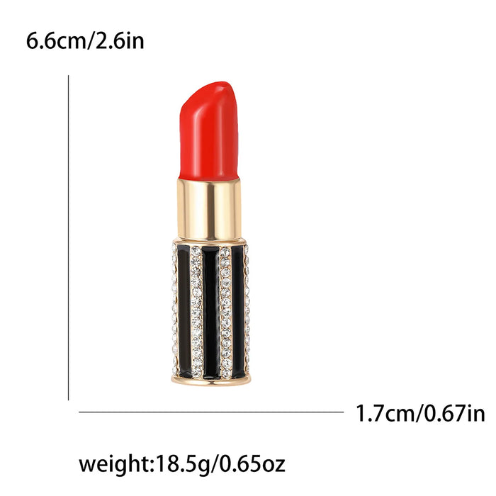 Chic Lipstick Brooch Pin Womens Enamel Lapel Pin For Office Party Clothing