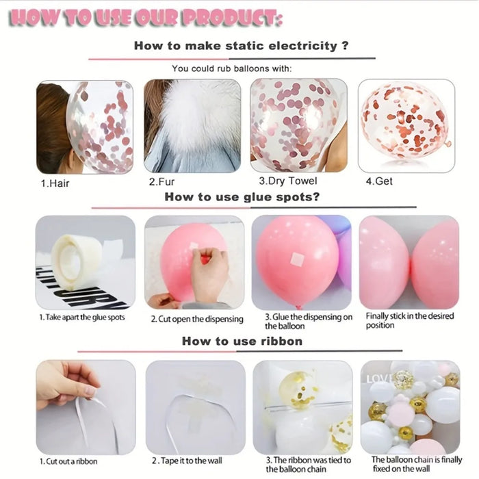 136Pcs Cartoon Balloon Wreath Arch Kit Wedding Birthday Party Anniversary Graduation Dress Holiday Celebration Decoration