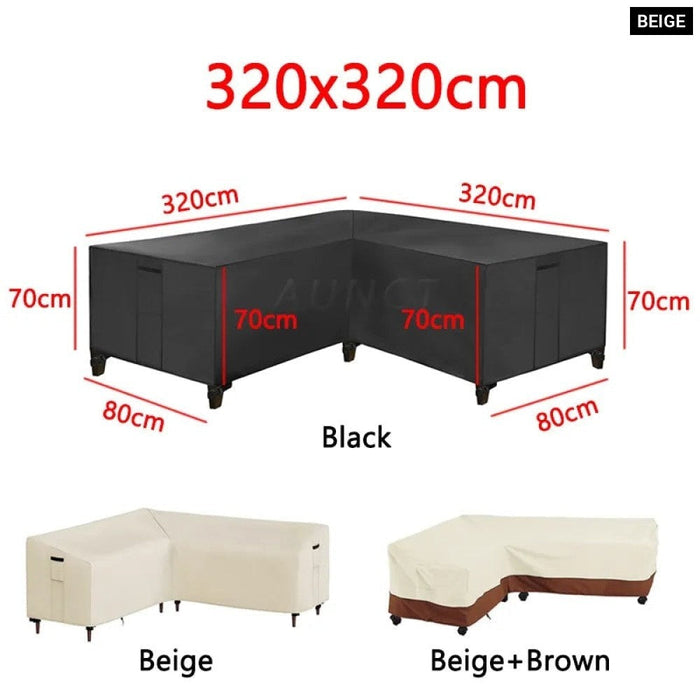 L Shape Corner Outdoor Sofa Cover Waterproof Rattan Corner Furniture Cover V Shape Protective Dust Covers