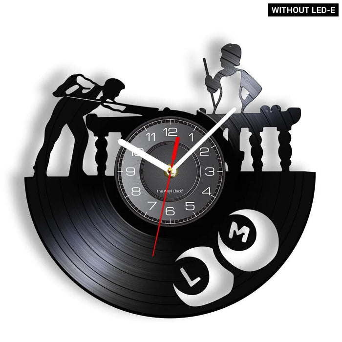 Silent Billiards Vinyl Record Wall Clock