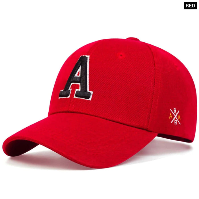 Adjustable Letter A Embroidered Baseball Cap / Hat For Spring / Autumn Outdoor Wear