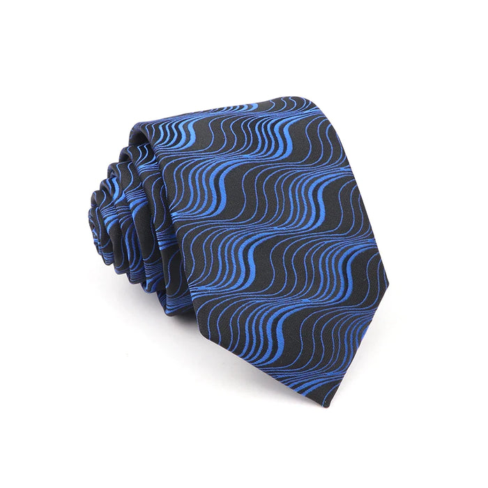 Blue Floral Jacquard Tie For Business Weddings And Daily Wear