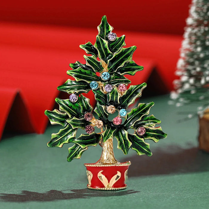 Enamel Pin Christmas Tree Lapel For Family Party Jewelry