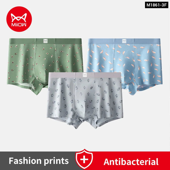 Pack Of 3 Cotton Mens Boxer Shorts With Funny Prints