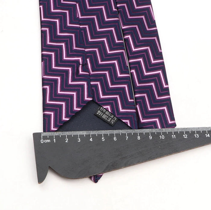 Deep Purple Striped Necktie For Business Weddings And Parties