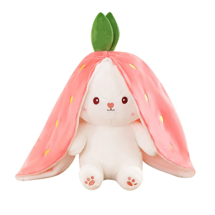 25Cm Transform Strawberry Rabbit Plush Toy For Kids