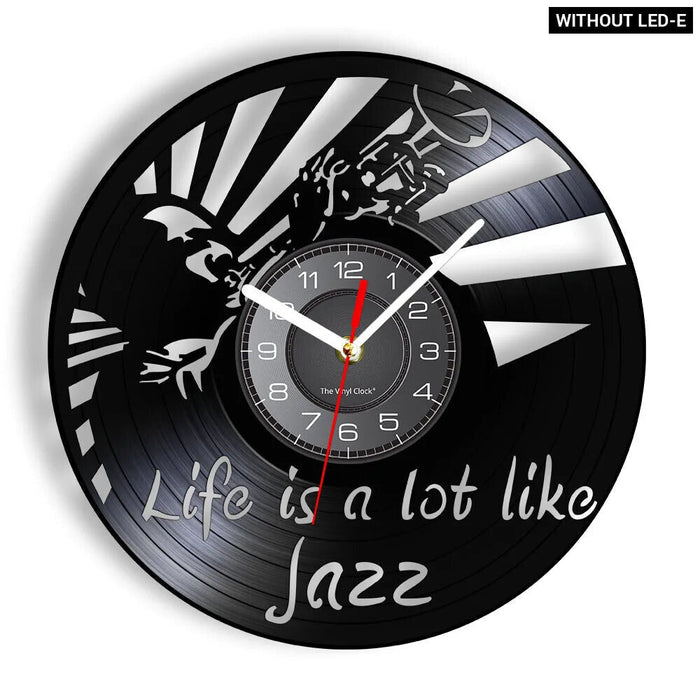 Silent Saxophone Vinyl Record Wall Clock