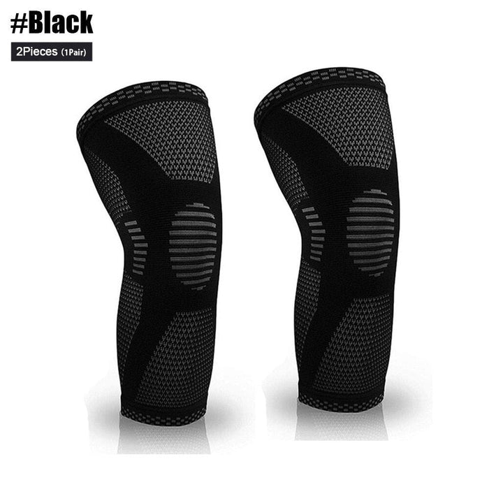 2 Pcs Elastic Nylon Sport Compression Knee Sleeves for Running Cycling