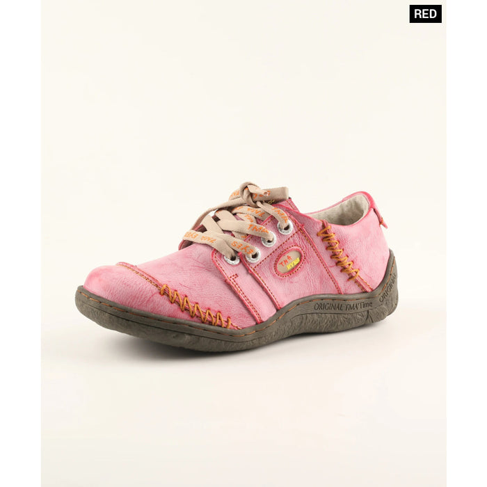 Womens Casual Shoes With Hand Stitching And Solid Colour