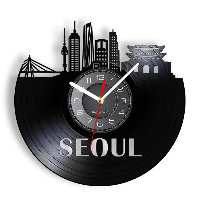 Handmade Seoul Vinyl Record Wall Clock