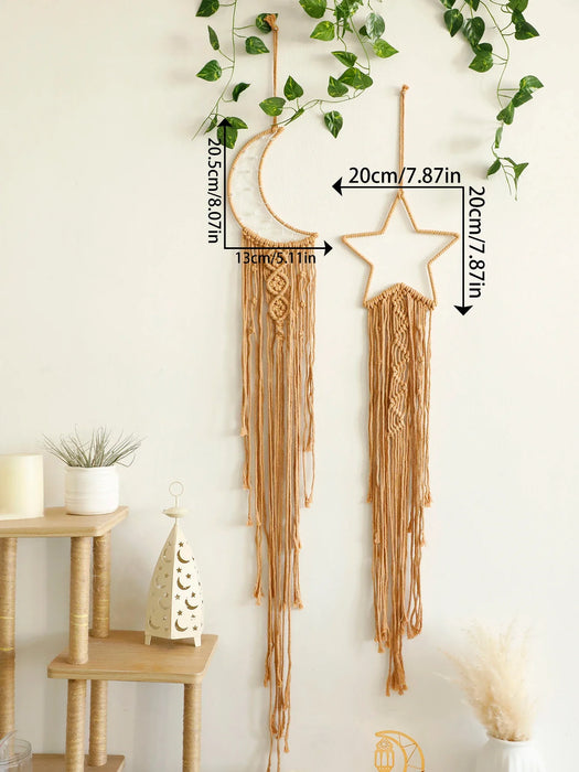 Boho Moon And Star Dreamcatcher Wall Hanging Set