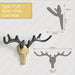 Zinc Alloy Deer Wall Hook For Clothes Hats Coats Keys