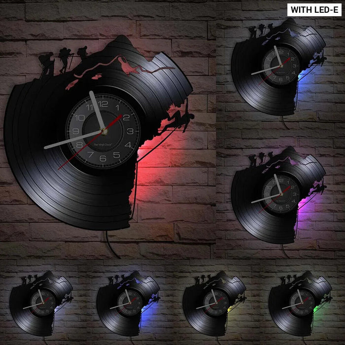 Extreme Rock Climbing Vinyl Record Clock