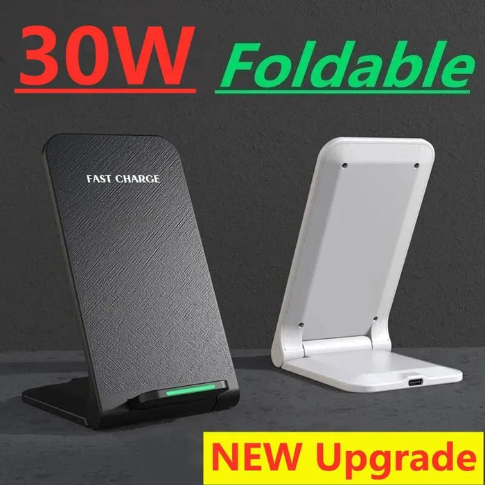 30W Wireless Charger Stand Pad For Iphone Samsung Fast Charging Dock Station