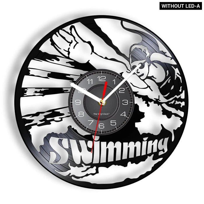 Swimming Pool Vinyl Record Wall Clock