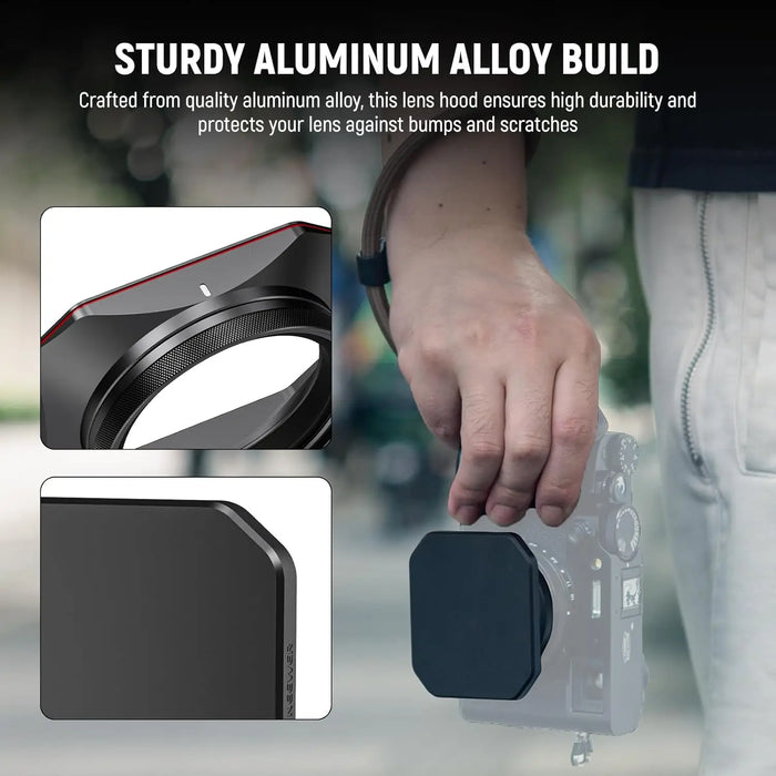 Aluminum Alloy Square Lens Hood For Fujifilm X100V & X100Vi Anti Glare Petal Design