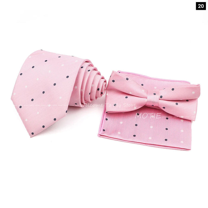 Top Quality 6Cm Bowtie Set Red Pink For Weddings And Parties