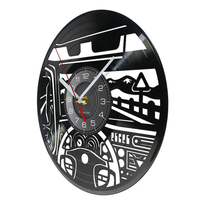 Vinyl Record Truck Driver Wall Clock