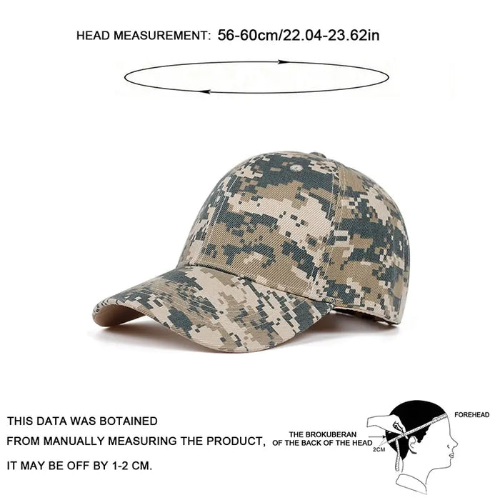 Adjustable Camo Baseball Cap / Hat For Outdoor Wear