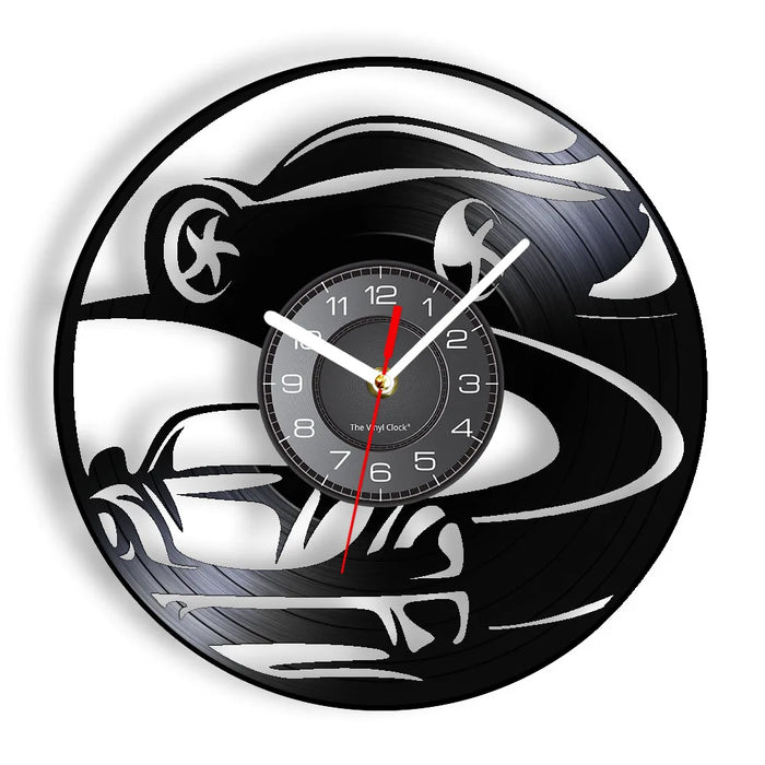 Supercar Drifting Vinyl Record Wall Clock