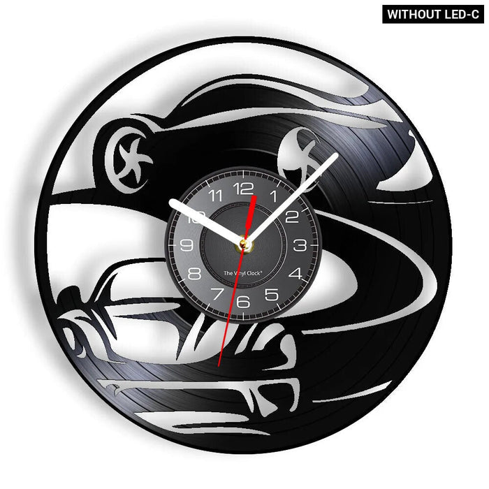 Supercar Drifting Vinyl Record Wall Clock