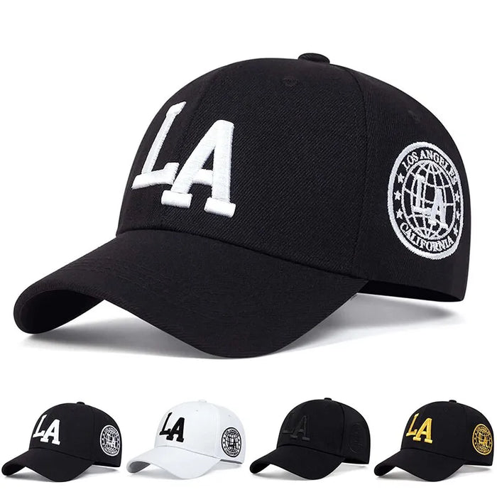 La Letter Embroidery Snapback Baseball Cap Unisex Spring Autumn Outdoor Adjustable Casual Hat