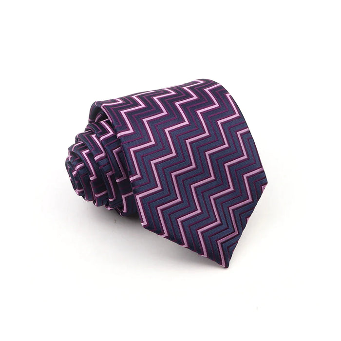 Deep Purple Striped Necktie For Business Weddings And Parties