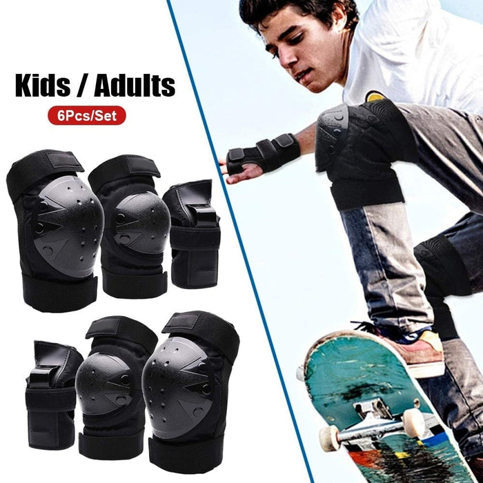 6Pcs Knee Elbow Pads Wrist Guards Protective Gear for Youth Adult