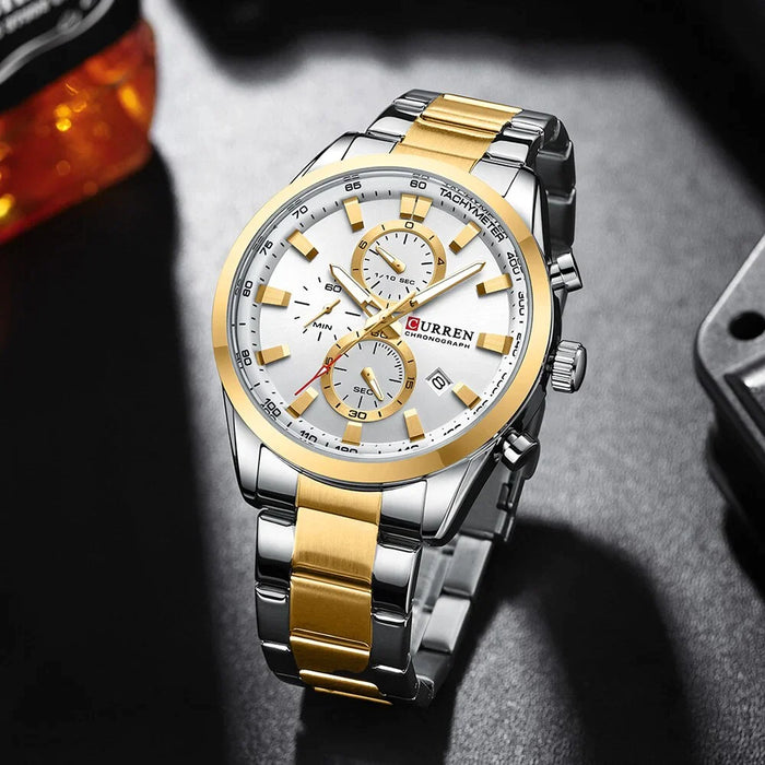 Casual Quartz Chrono Sport Watches Brands For Men Stainless