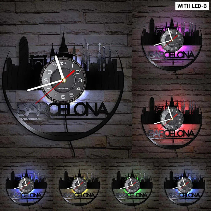 Barcelona Skyline Wall Clock