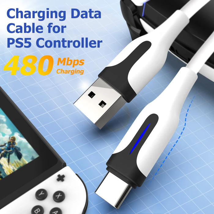 Charging Data Cable 480Mbps Usb To C Fast Charging Wire Compatible Ps5 Controller