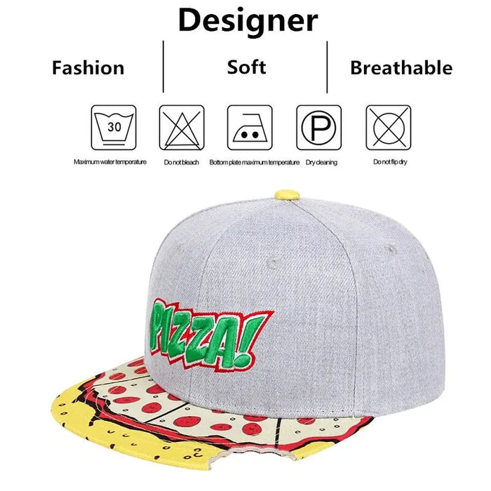 Embroidered Pizza Print Baseball Cap / Hat