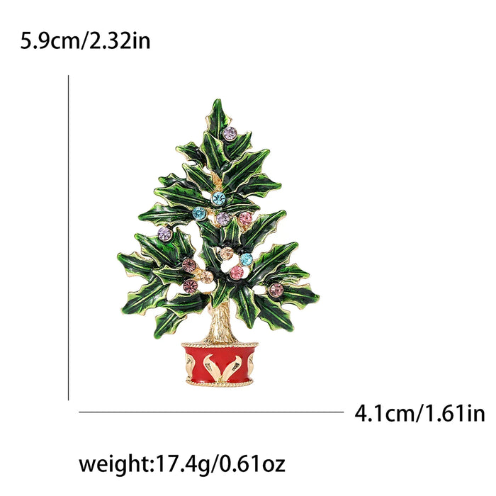 Enamel Pin Christmas Tree Lapel For Family Party Jewelry