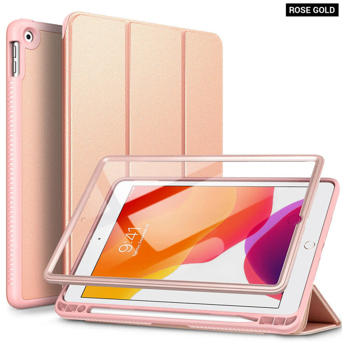 Ipad 9Th/8Th/7Th Gen Magnetic Trifold Stand Leather Case With Pencil Holder Screen Protector