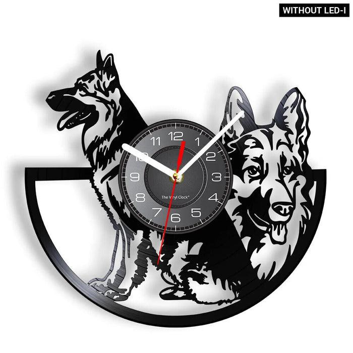 German Shepherd Vinyl Record Wall Clock